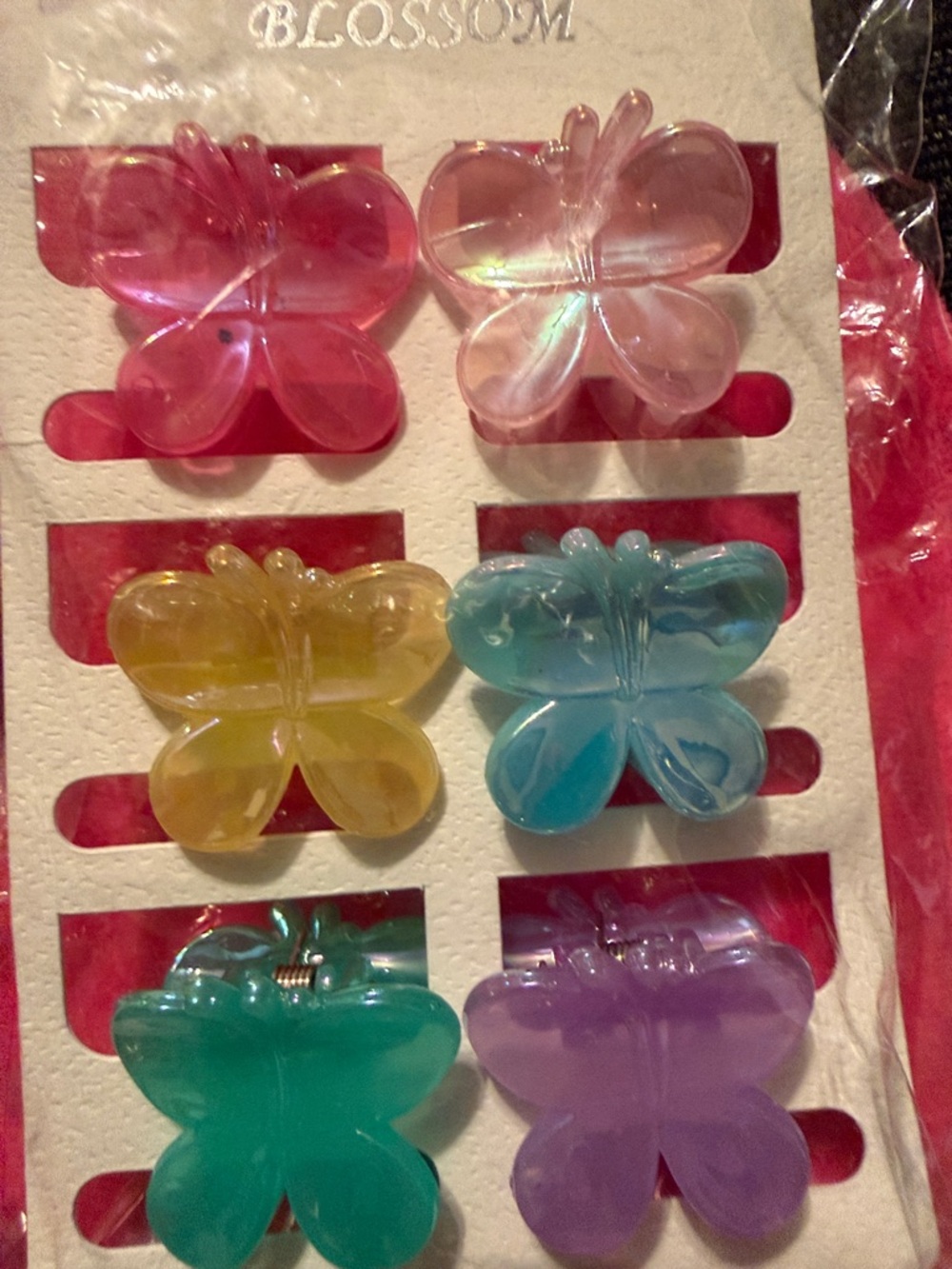 Colorful Translucent Butterfly Hair Clips - Pack - Picture 3 of 3